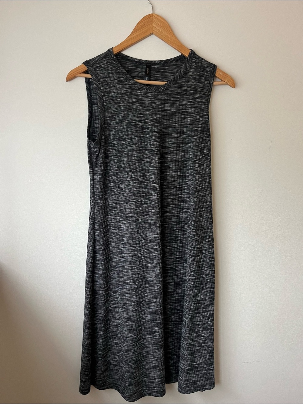 Sleeveless Heathered Gray Swing Dress - Women